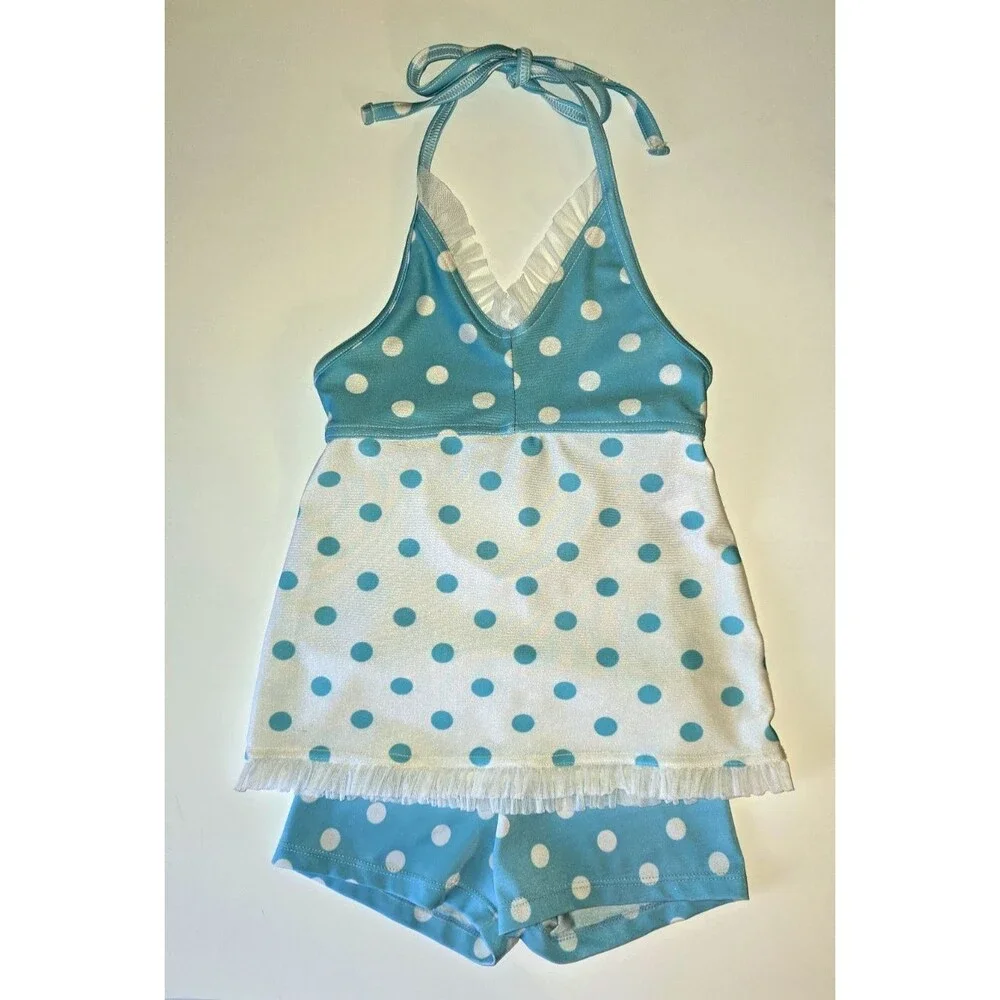 Polka Dot Halter Top & Shorts Small Dancewear / Costume Set Y2K Vintage Cutesy